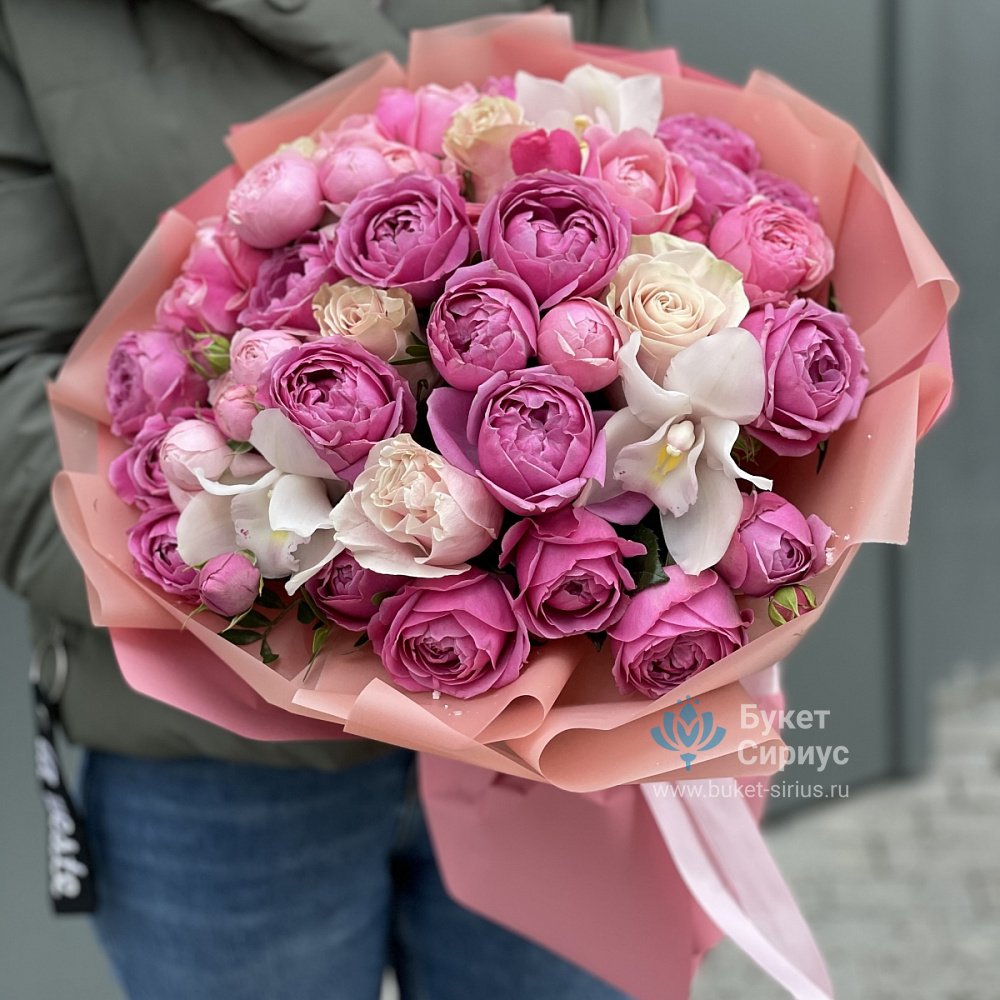 Букет Румяная заря с розовыми розами заказать и купить за 7 500 ? ? c ...